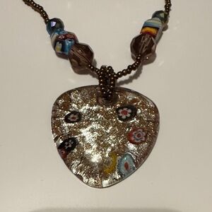 Elegant Gold and Multicolor Pendant Necklace